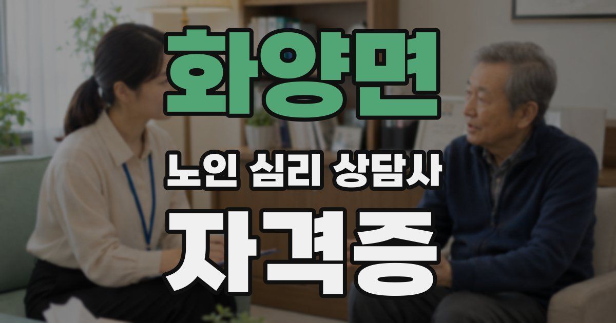 화양면 노인 심리 상담사 자격증