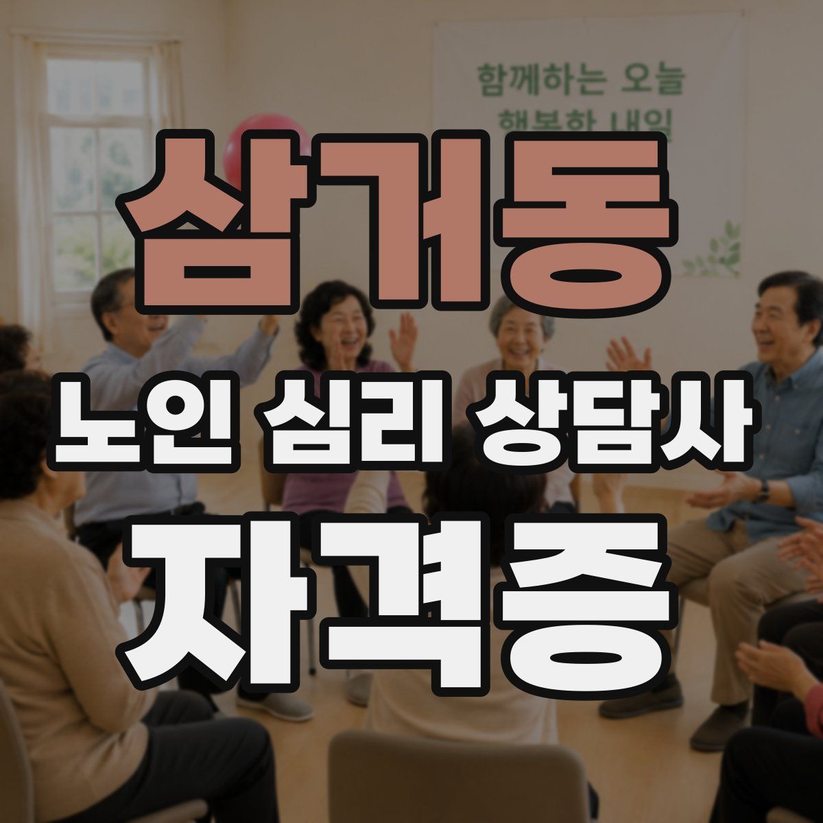 삼거동 노인 심리 상담사 자격증