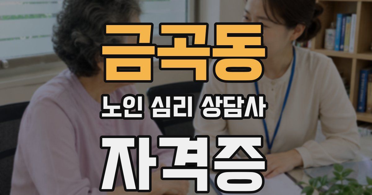 금곡동 노인 심리 상담사 자격증