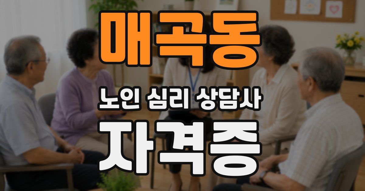 매곡동 노인 심리 상담사 자격증