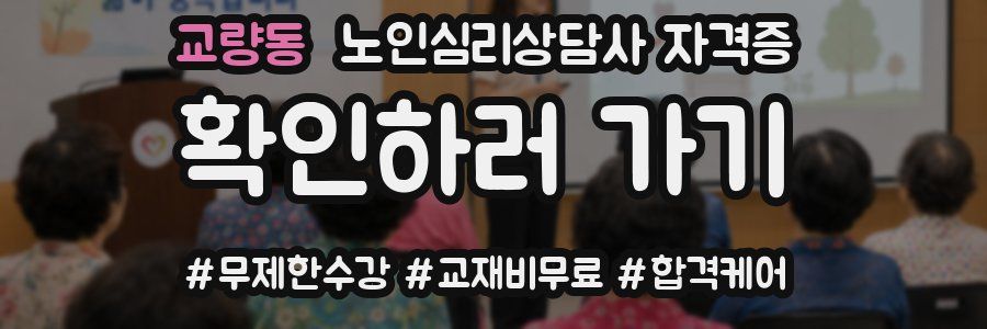 교량동 노인 심리 상담사 자격증