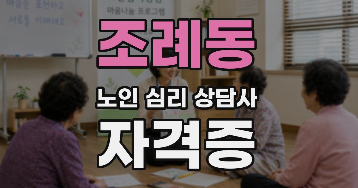 조례동 노인 심리 상담사 자격증