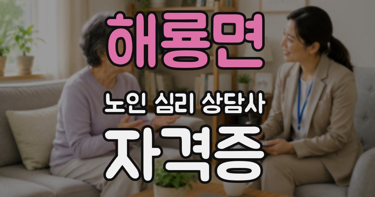 해룡면 노인 심리 상담사 자격증