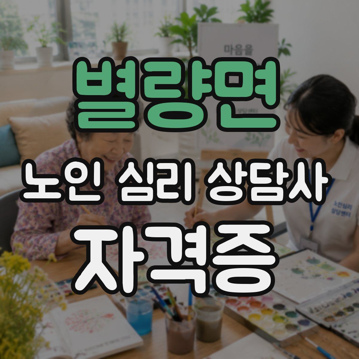 별량면 노인 심리 상담사 자격증