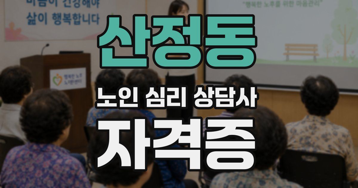 산정동 노인 심리 상담사 자격증