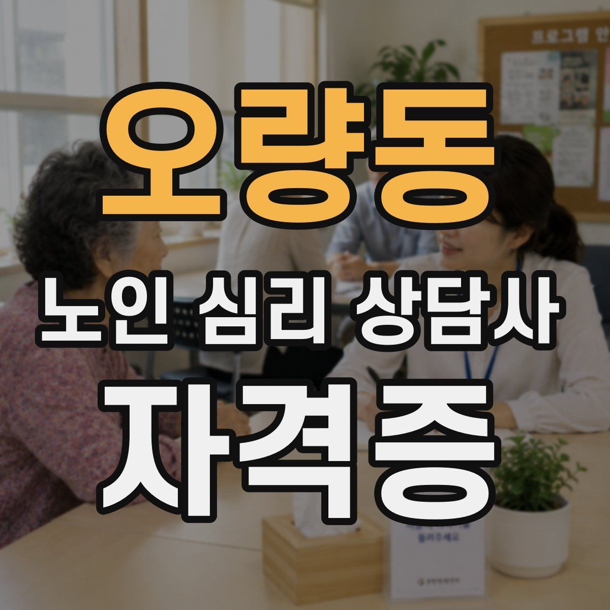 오량동 노인 심리 상담사 자격증