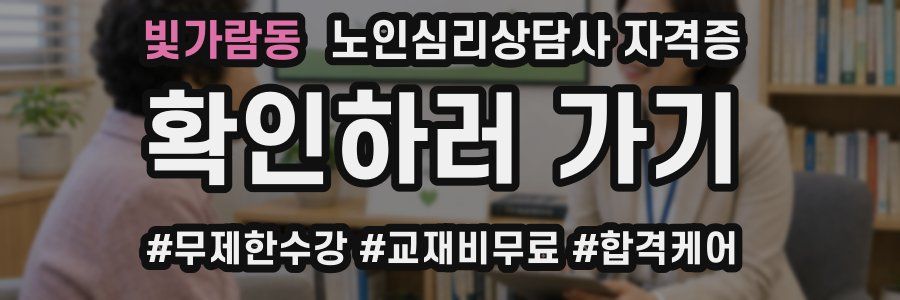 빛가람동 노인 심리 상담사 자격증