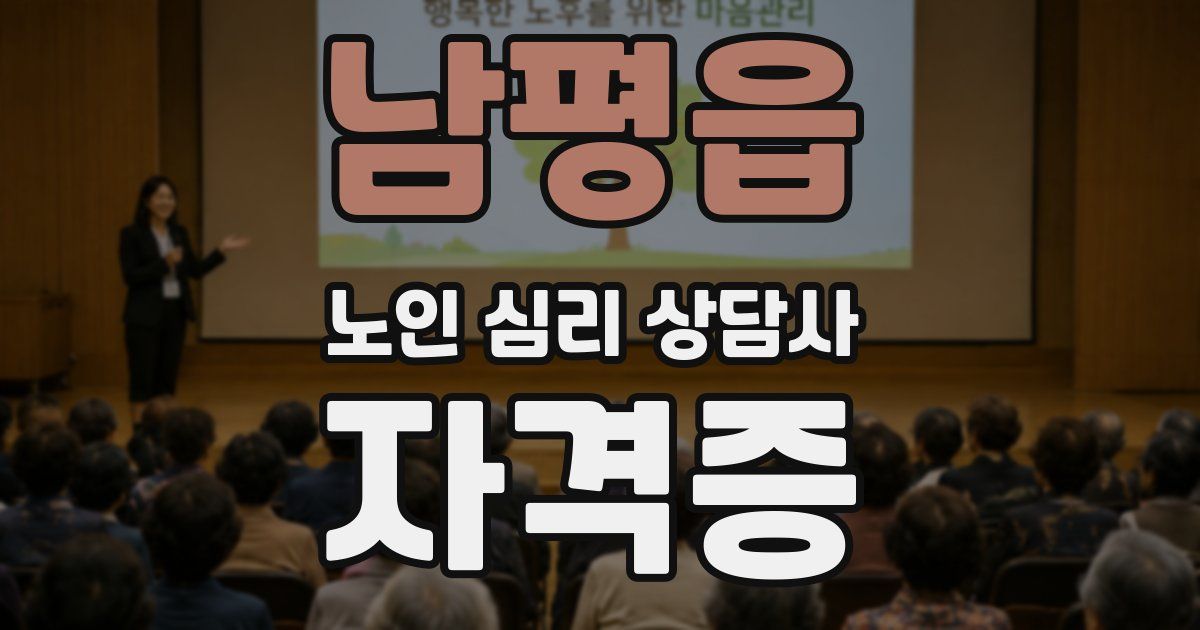 남평읍 노인 심리 상담사 자격증