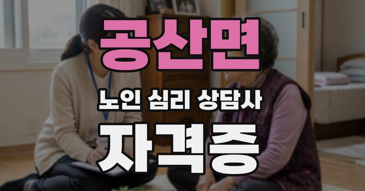 공산면 노인 심리 상담사 자격증