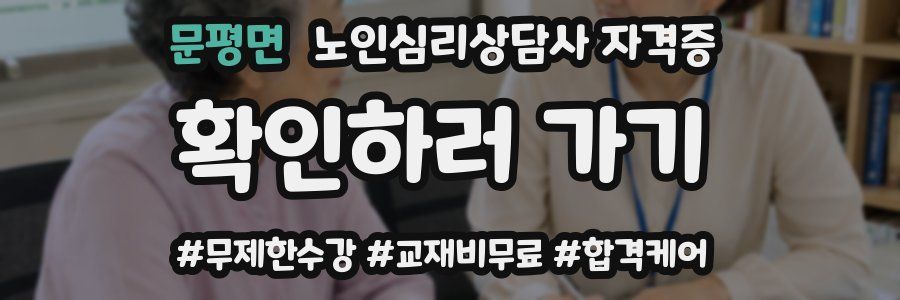 문평면 노인 심리 상담사 자격증