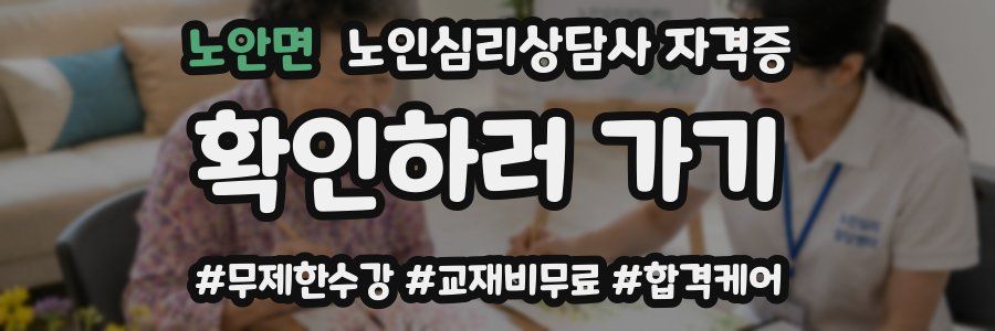 노안면 노인 심리 상담사 자격증