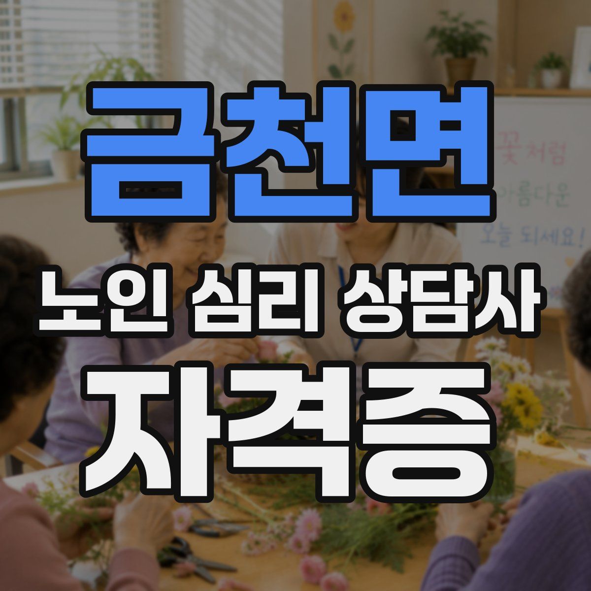 금천면 노인 심리 상담사 자격증