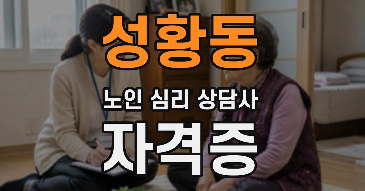 성황동 노인 심리 상담사 자격증