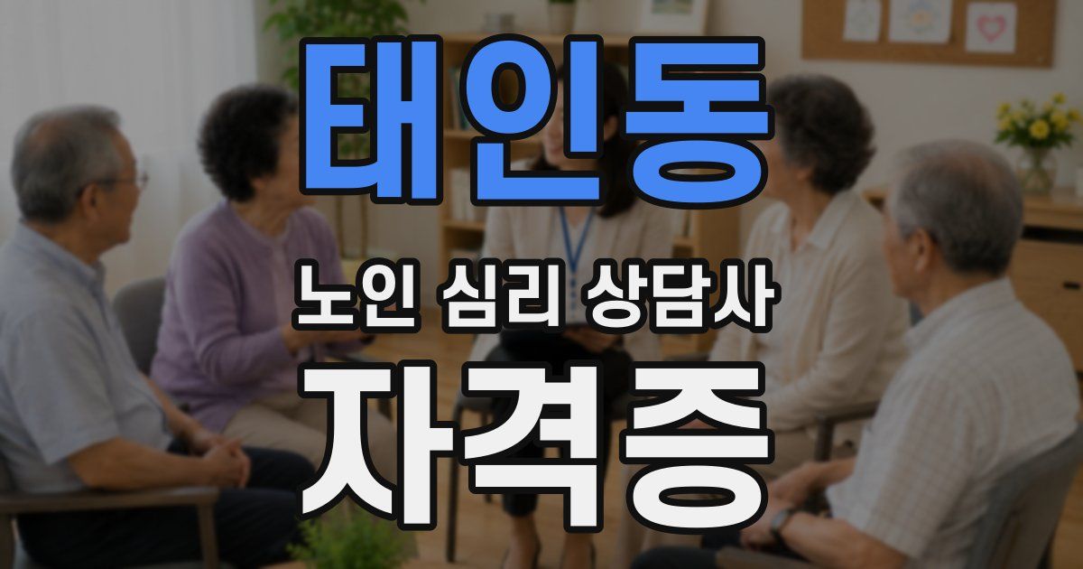 태인동 노인 심리 상담사 자격증