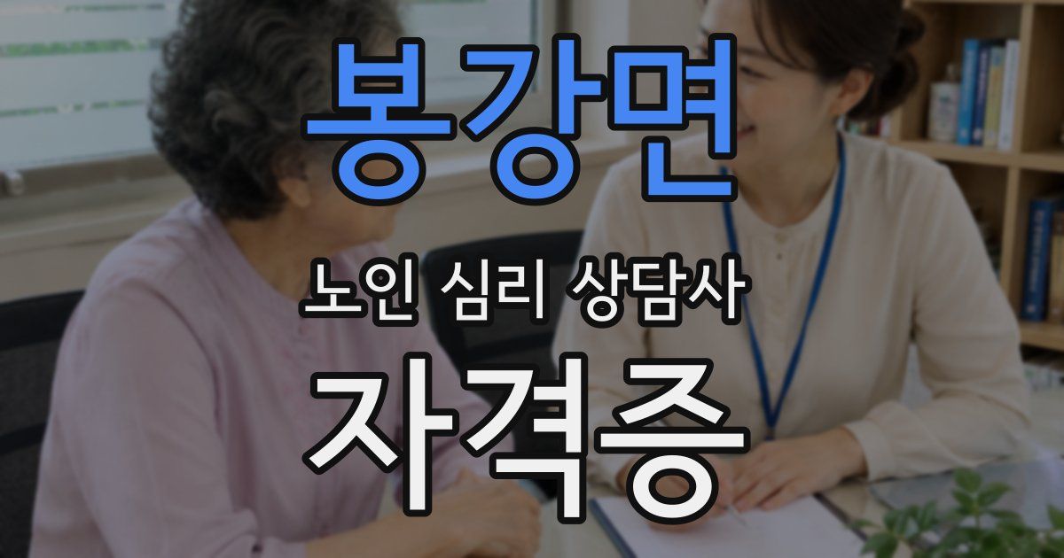 봉강면 노인 심리 상담사 자격증