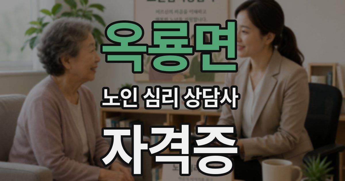 옥룡면 노인 심리 상담사 자격증