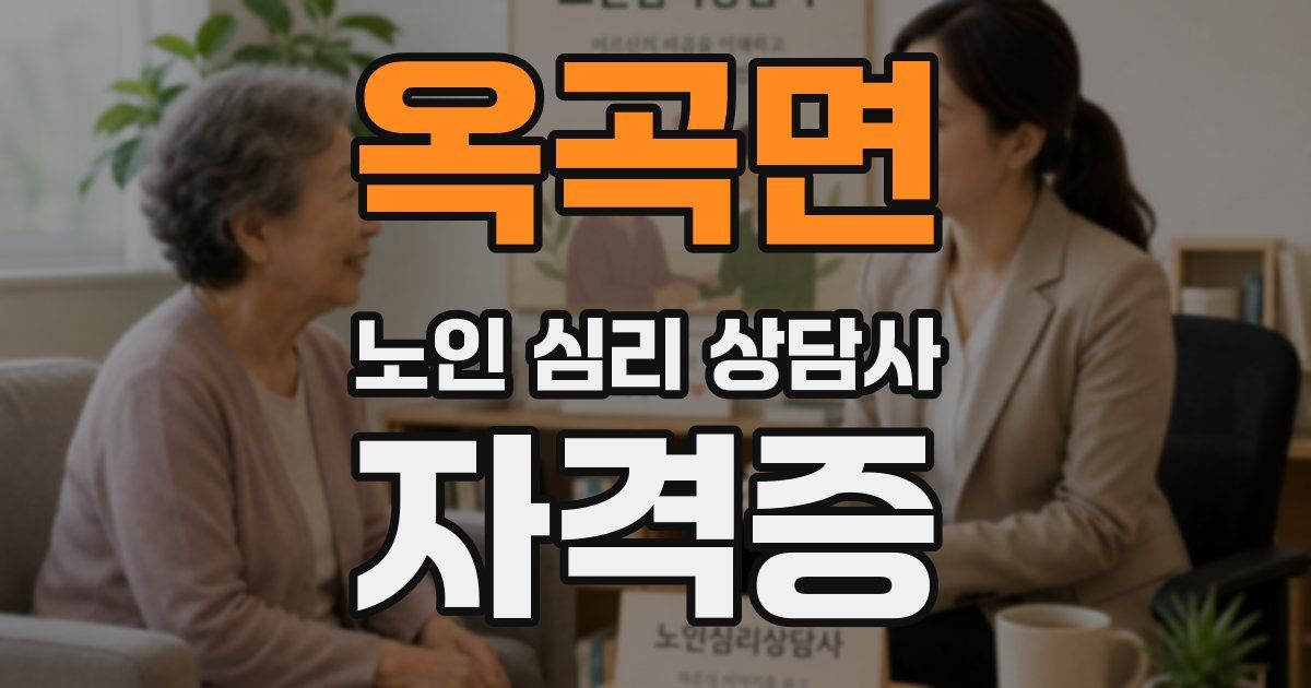옥곡면 노인 심리 상담사 자격증