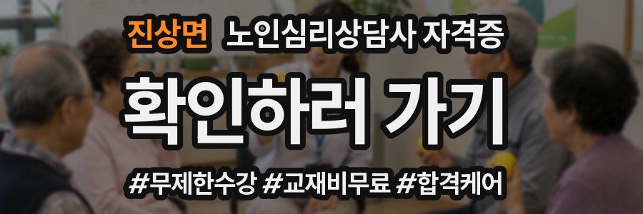 진상면 노인 심리 상담사 자격증