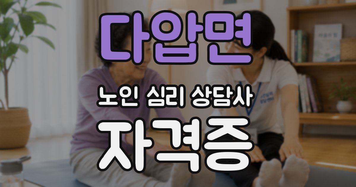 다압면 노인 심리 상담사 자격증