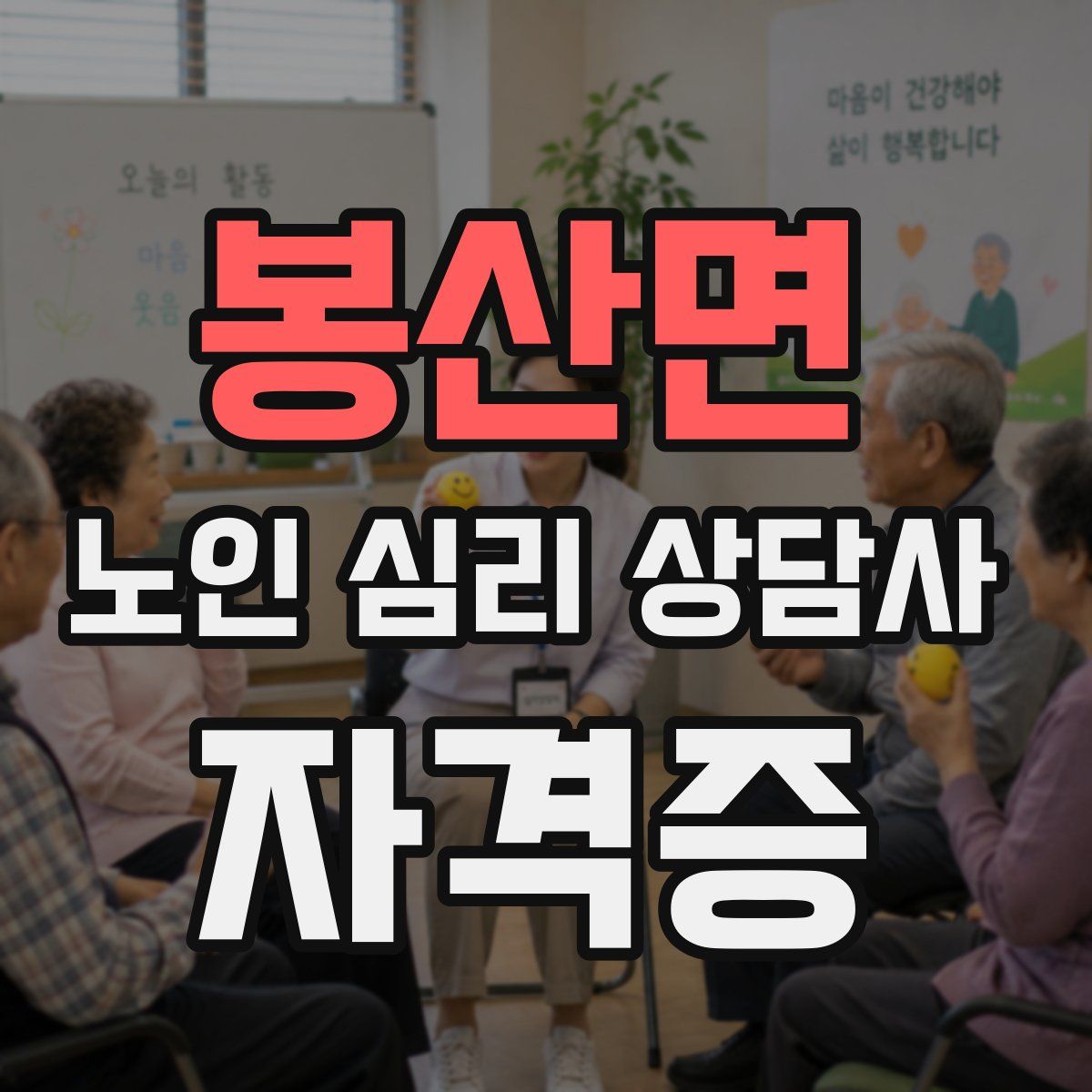 봉산면 노인 심리 상담사 자격증