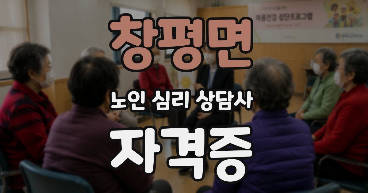창평면 노인 심리 상담사 자격증