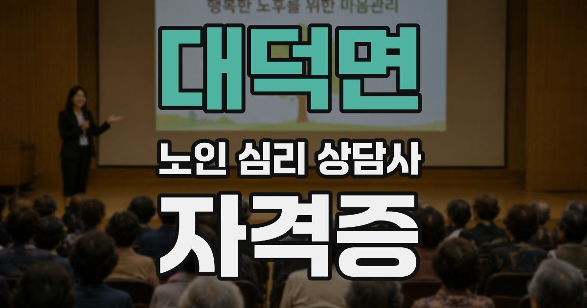 대덕면 노인 심리 상담사 자격증