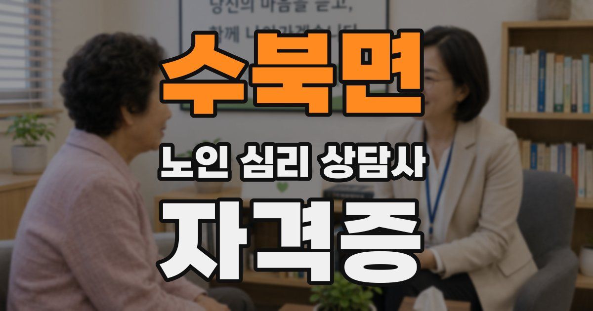 수북면 노인 심리 상담사 자격증