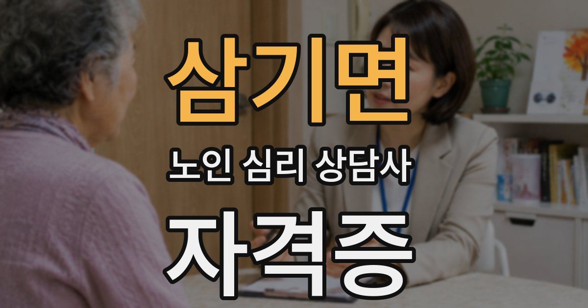 삼기면 노인 심리 상담사 자격증