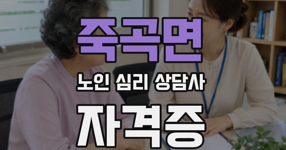 죽곡면 노인 심리 상담사 자격증