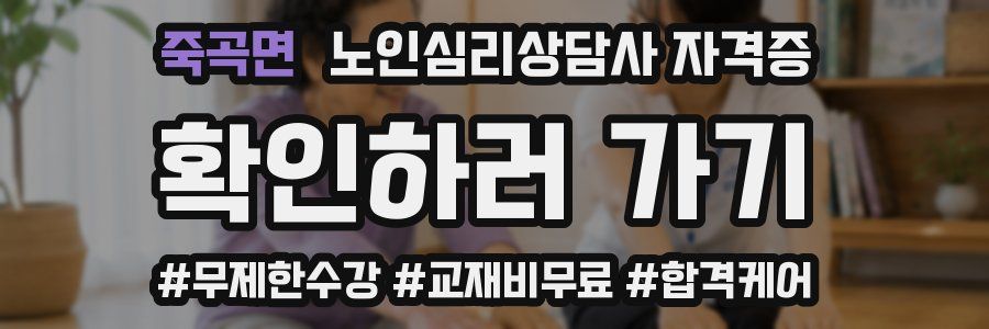 죽곡면 노인 심리 상담사 자격증
