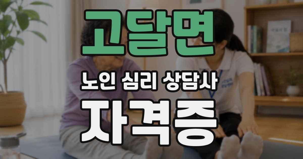 고달면 노인 심리 상담사 자격증