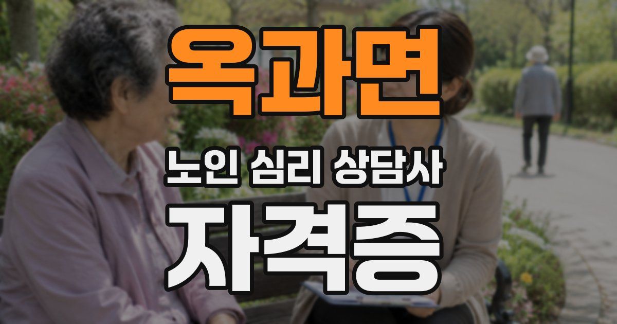 옥과면 노인 심리 상담사 자격증