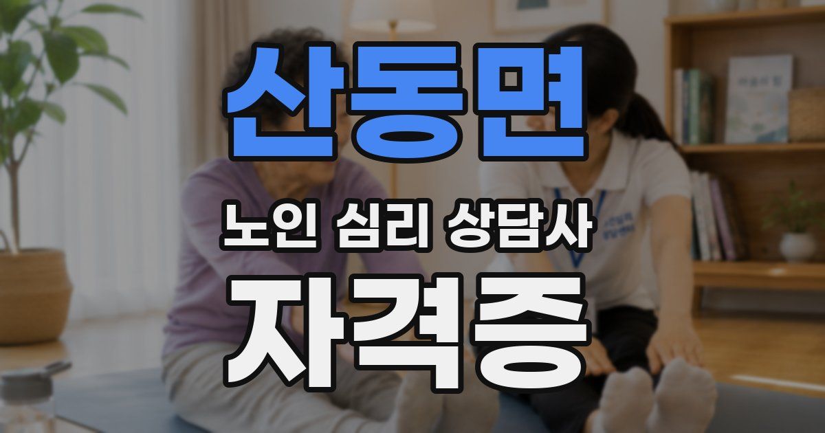 산동면 노인 심리 상담사 자격증