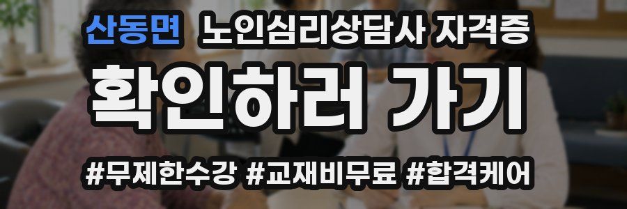 산동면 노인 심리 상담사 자격증