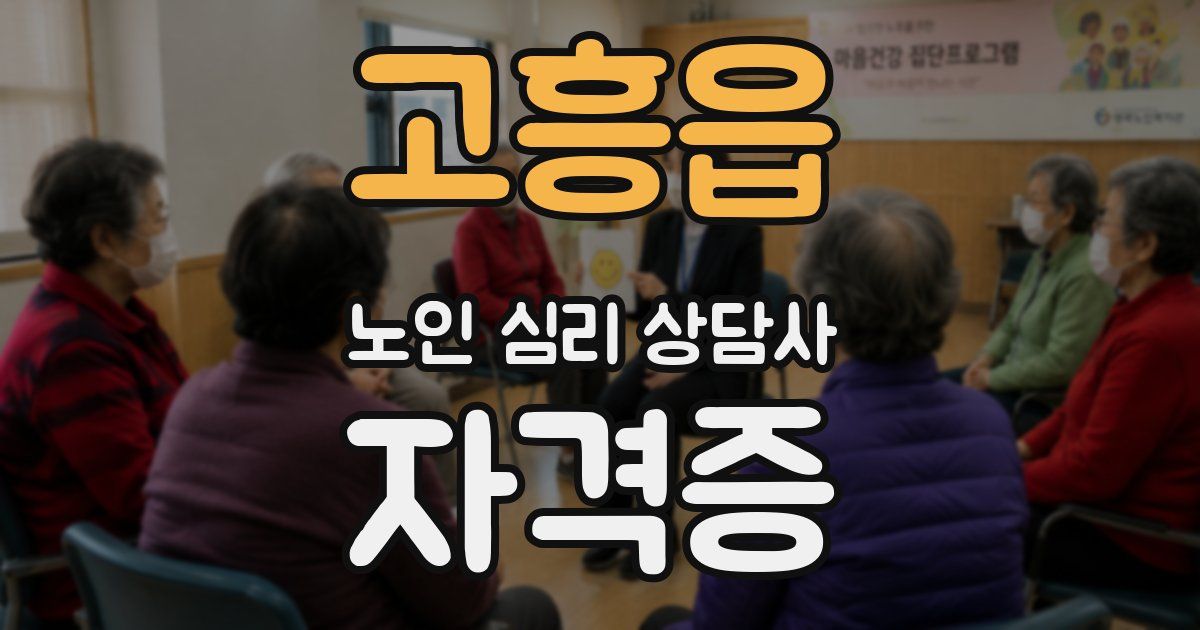 고흥읍 노인 심리 상담사 자격증