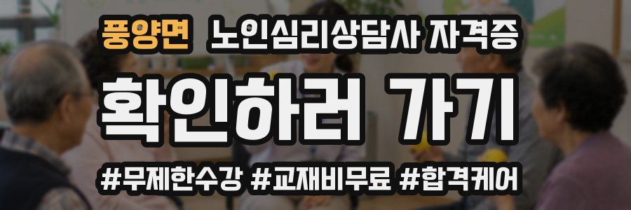 풍양면 노인 심리 상담사 자격증