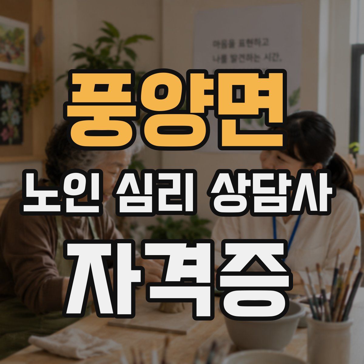 풍양면 노인 심리 상담사 자격증