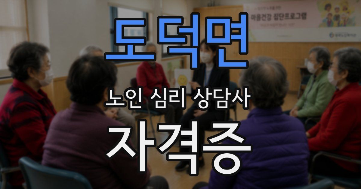도덕면 노인 심리 상담사 자격증