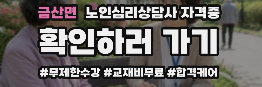 금산면 노인 심리 상담사 자격증
