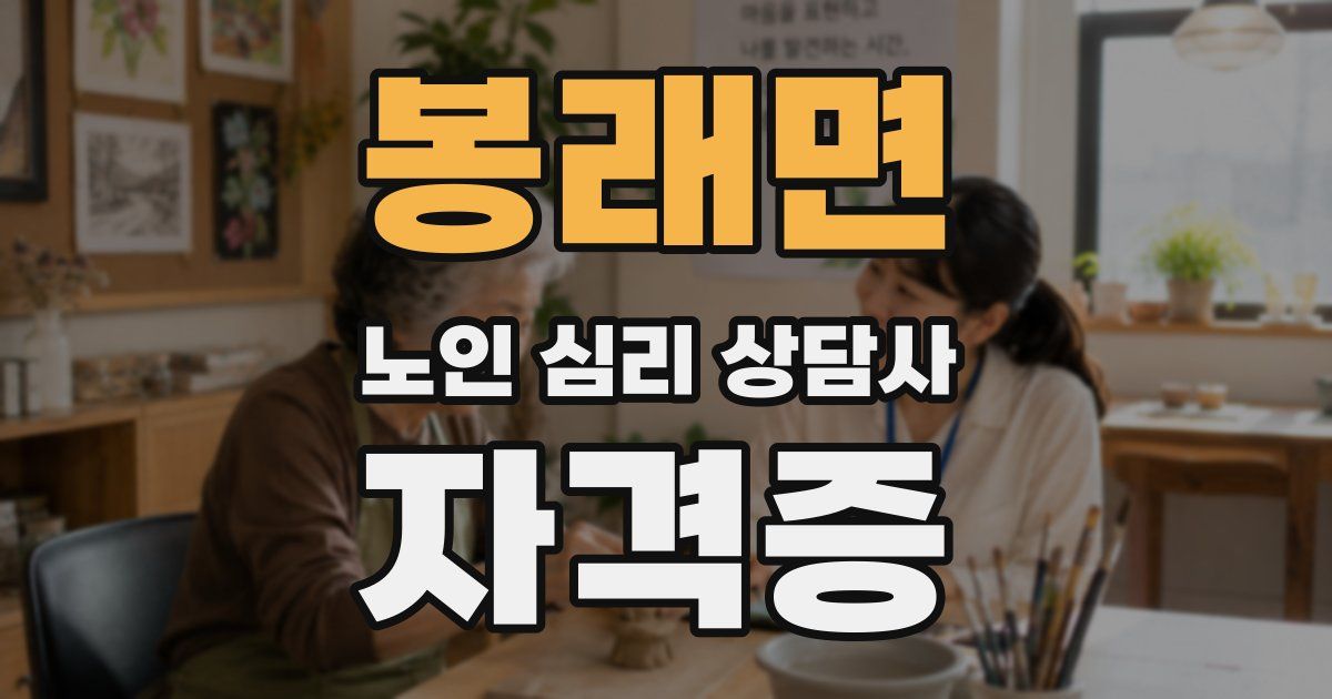 봉래면 노인 심리 상담사 자격증