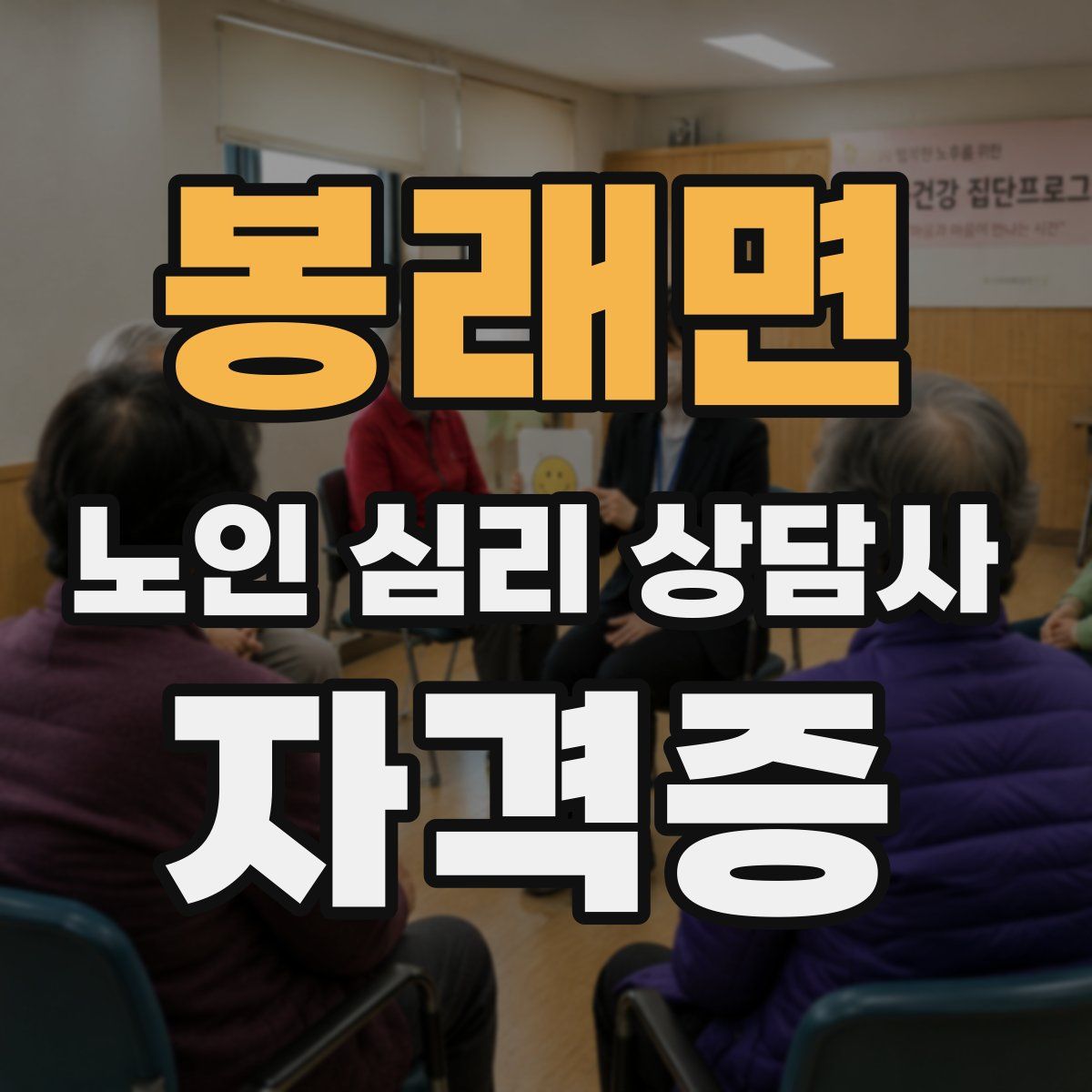 봉래면 노인 심리 상담사 자격증