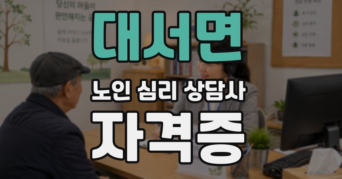 대서면 노인 심리 상담사 자격증
