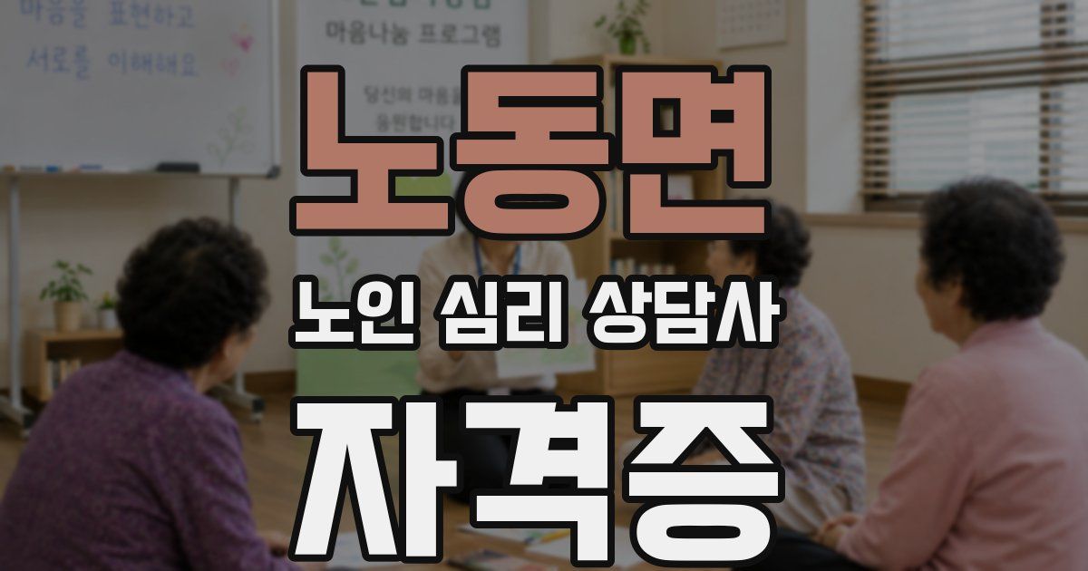노동면 노인 심리 상담사 자격증