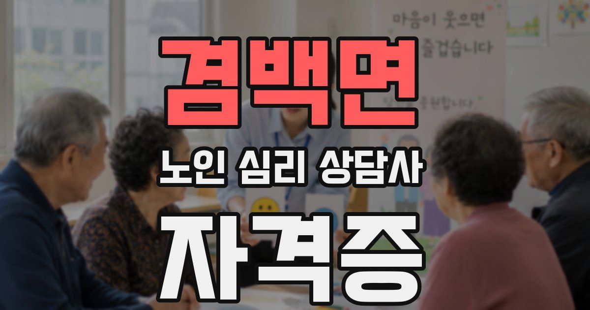 겸백면 노인 심리 상담사 자격증