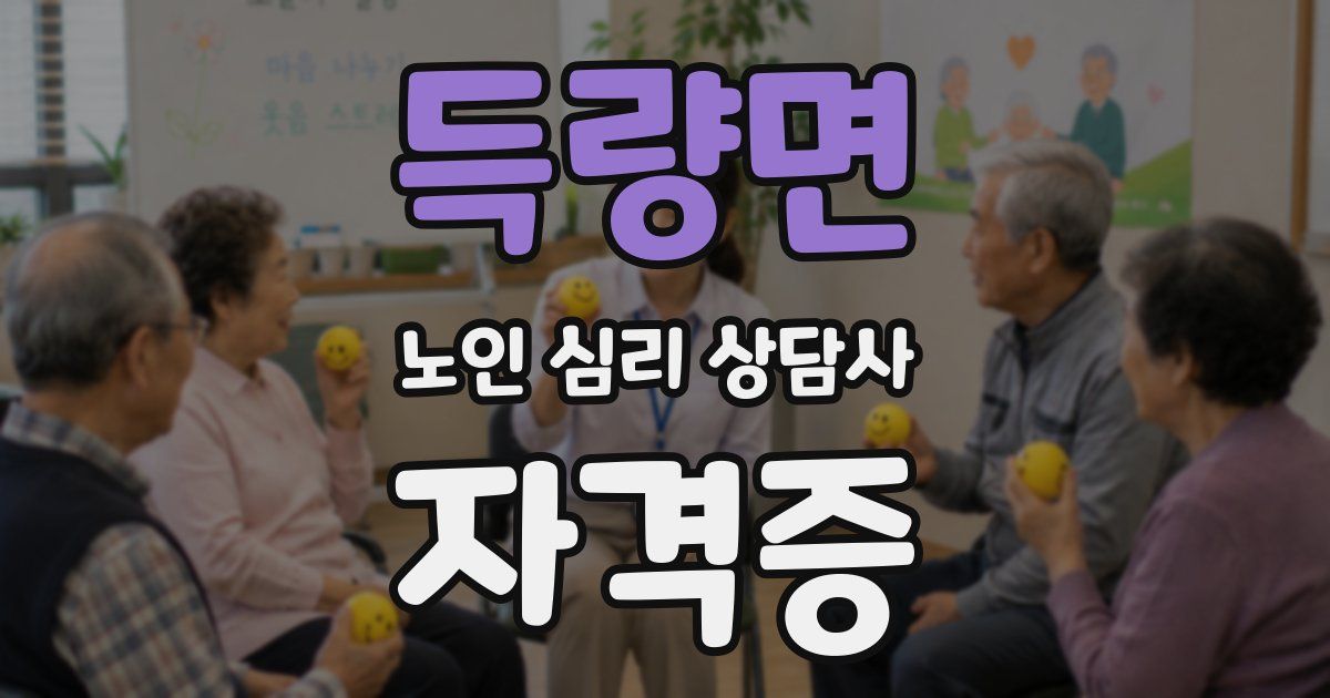 득량면 노인 심리 상담사 자격증