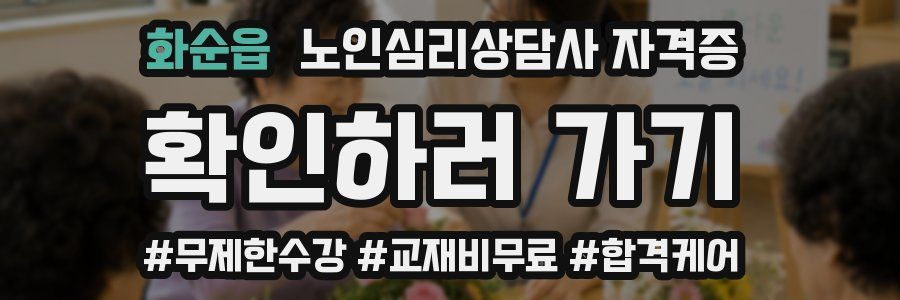 화순읍 노인 심리 상담사 자격증