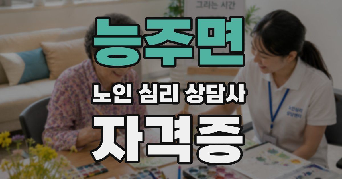 능주면 노인 심리 상담사 자격증