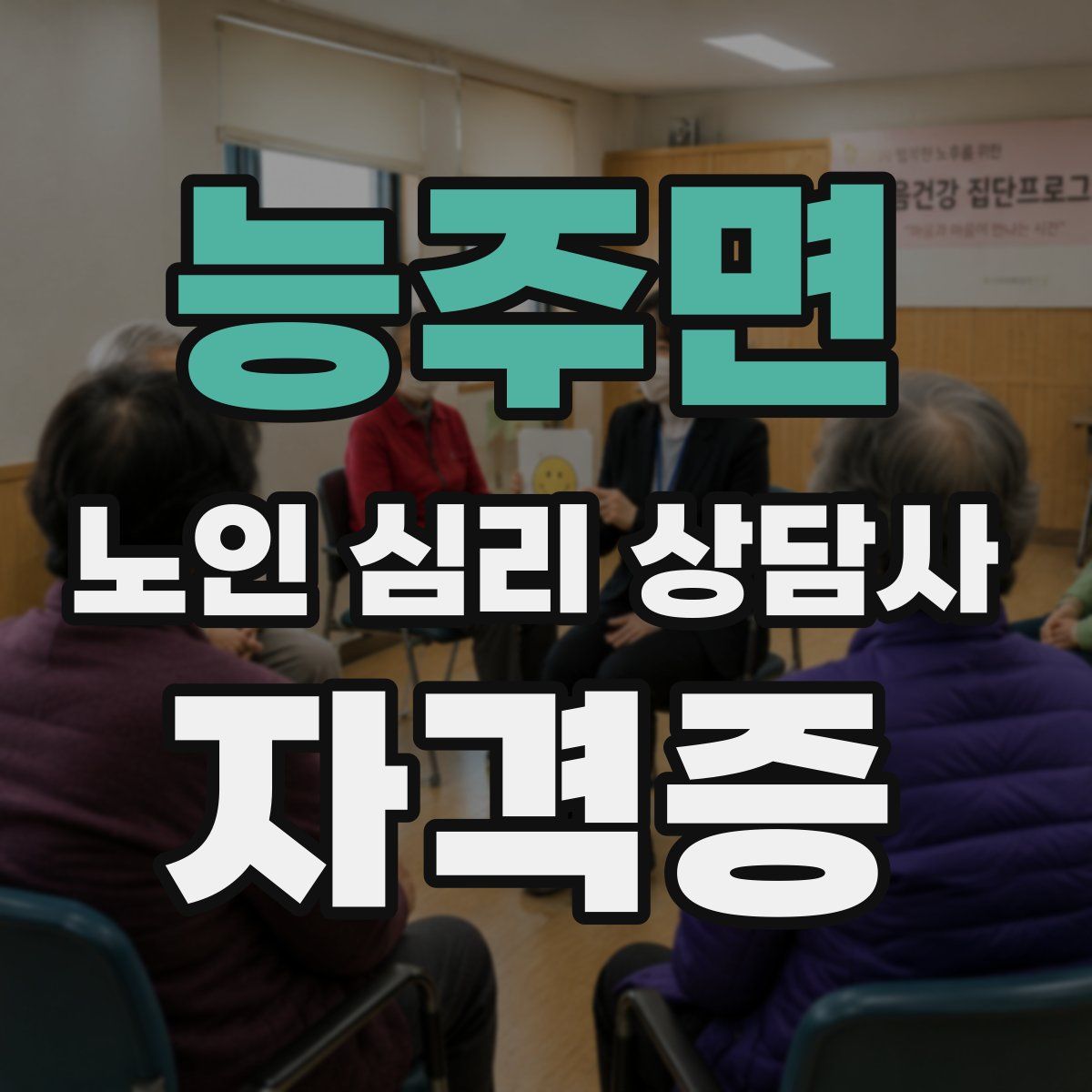 능주면 노인 심리 상담사 자격증