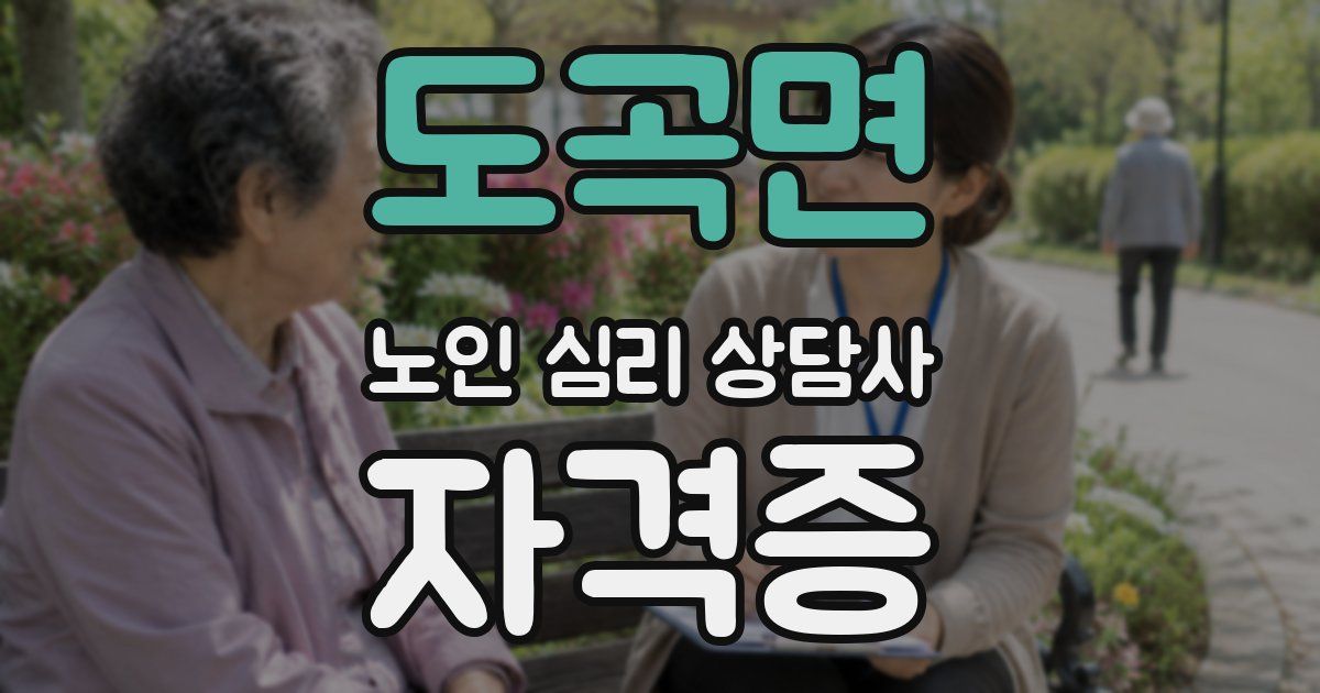 도곡면 노인 심리 상담사 자격증
