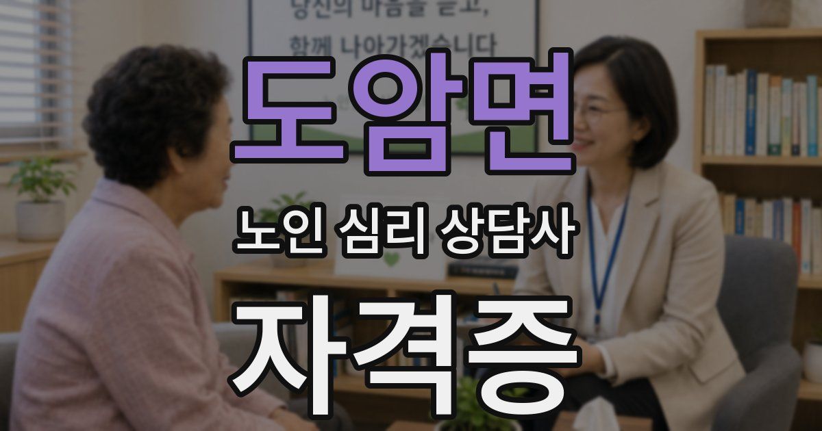 도암면 노인 심리 상담사 자격증